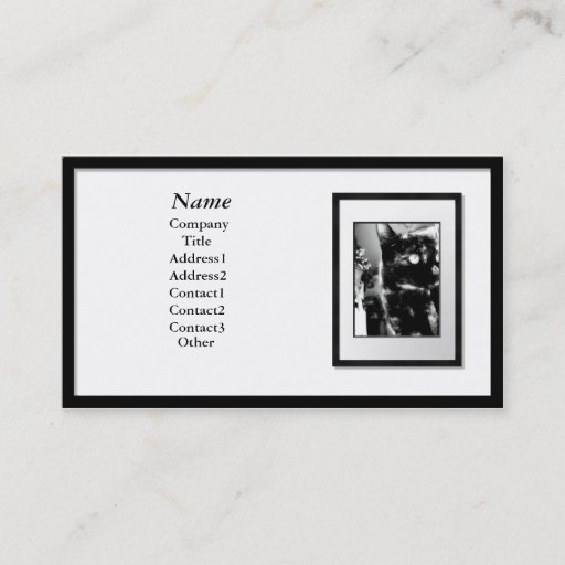 Customizable Business Cards - Black Picture Frame (white mat)