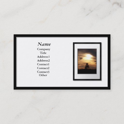 Customizable Business Cards - Black Picture Frame (white mat)