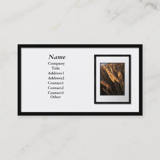 Customizable Business Cards - Black Picture Frame (white mat)