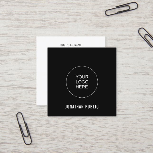 Business Cards Black & White Elegant Template (Front/Back In Situ)