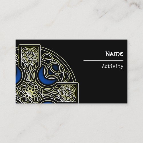 business cards blue Celtic cross