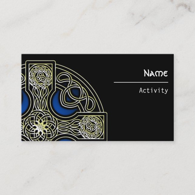 business cards blue Celtic cross (Front)