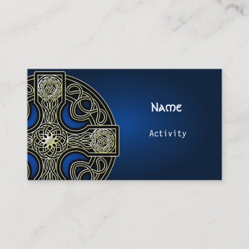 business cards blue Celtic cross