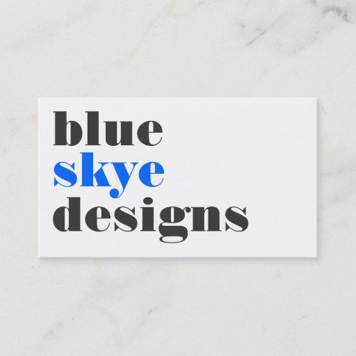 Customizable business cards > blue skye  [blue : charcoal]
