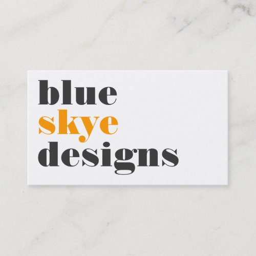 business cards > blue skye  [orange : charcoal]