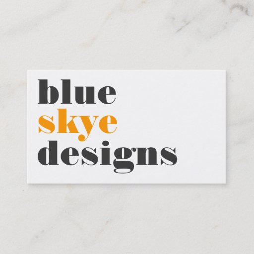 Customizable business cards > blue skye  [orange : charcoal]