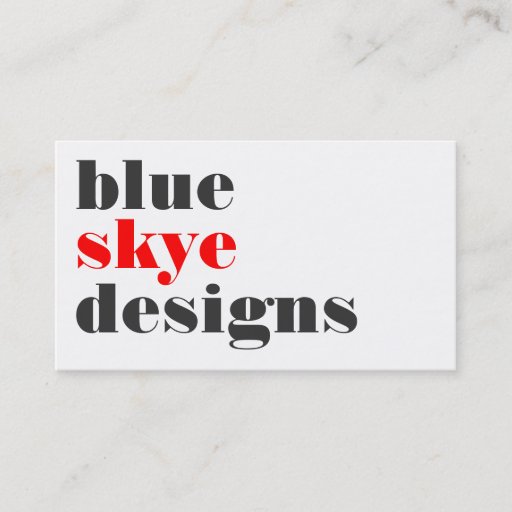 Customizable business cards > blue skye  [red : charcoal]