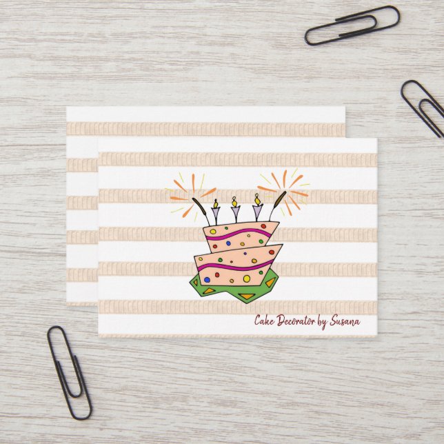 Business Cards, Cake Decorator  Business Cards (Front/Back In Situ)