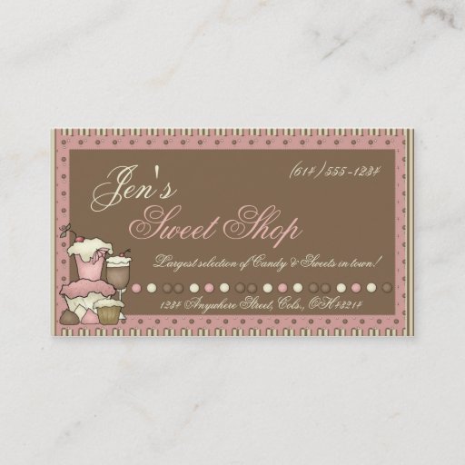 Customizable Business Cards :: Candy, Cupcakes & Sweet Shop