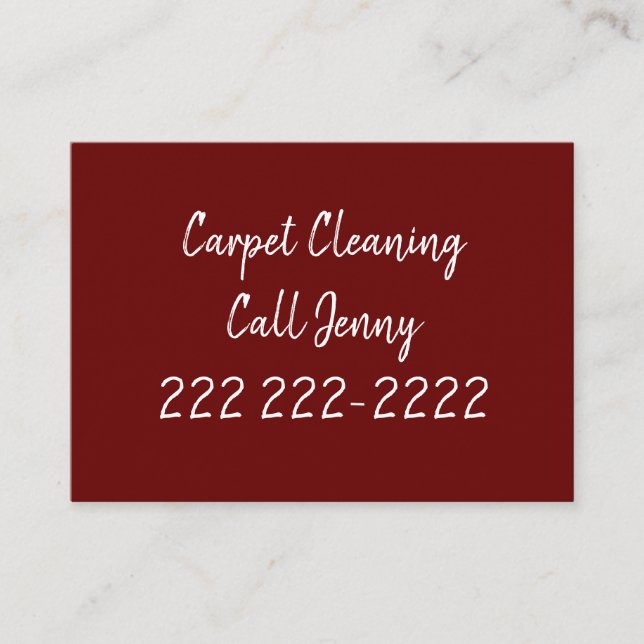 Business Cards, Carpet Cleaning Services Card (Front)