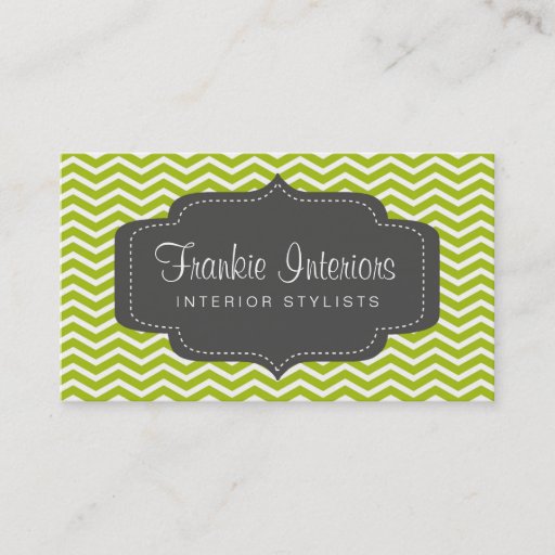 Customizable business cards > chevron2 [charcoal:lime]