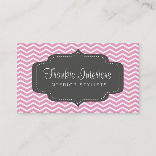 Customizable business cards > chevron2 [charcoal:pink]