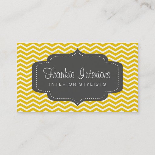 Customizable business cards > chevron2 [charcoal:yellow]