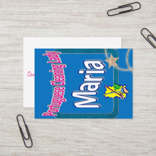 Business Cards, Cleaning Lady  Business Card (Front/Back In Situ)