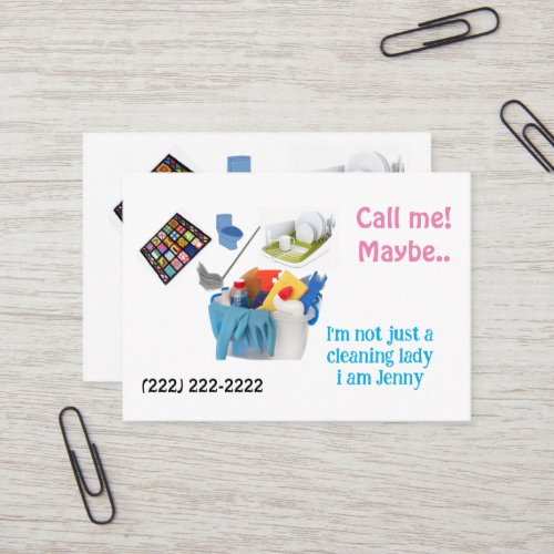 Business Cards Cleaning Lady Call Me Maybe Business Card