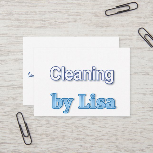 Business Cards, Cleaning Lady  Card (Front/Back In Situ)