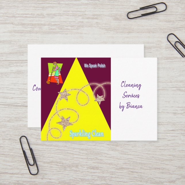 Business Cards, Cleaning Lady  Card (Front/Back In Situ)