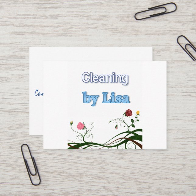 Business Cards, Cleaning Lady  Card (Front/Back In Situ)