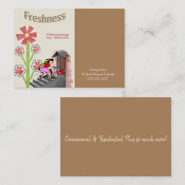 Business Cards, Cleaning Lady  Card (Front/Back)