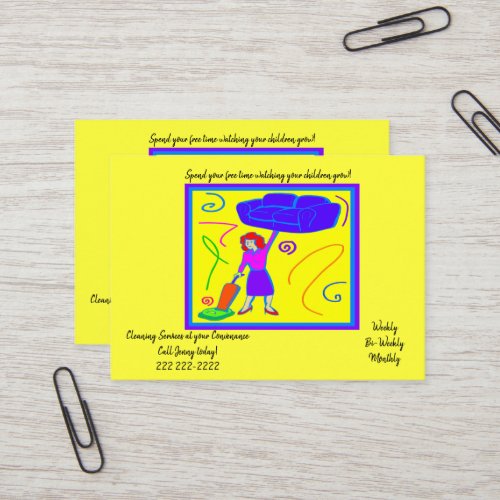 Business Cards Cleaning Lady Services Business Card
