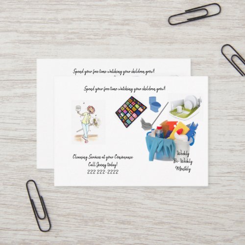 Business Cards Cleaning Lady Services Business Card
