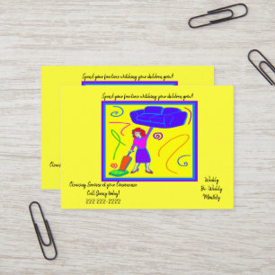 Business Cards, Cleaning Lady Services Card