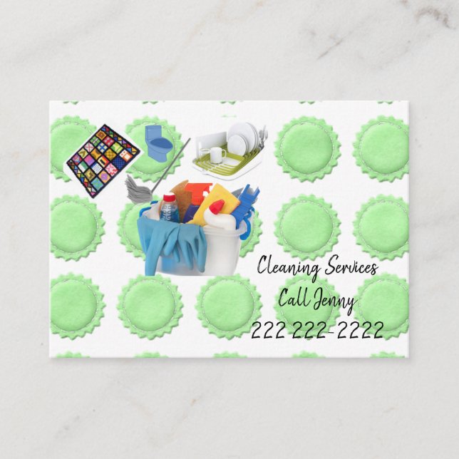 Business Cards, Cleaning Services Business Card (Front)
