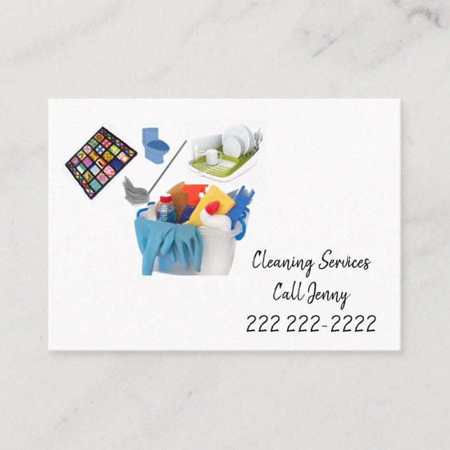 Business Cards, Cleaning Services Card (Front)