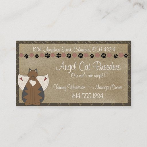 Customizable Business Cards :: Country Angel Cat