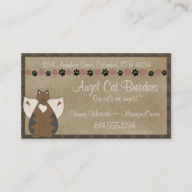 Business Cards :: Country Angel Cat (Front)