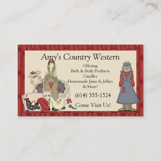 Customizable Business Cards :: Country Farm Girl & Animals