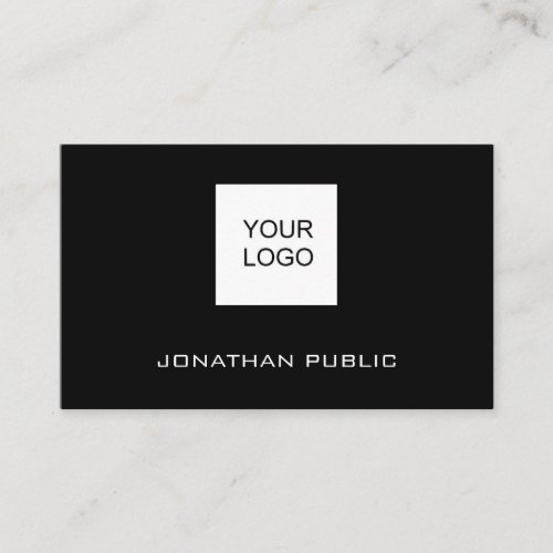 Business Cards Custom Add Logo Modern Black White