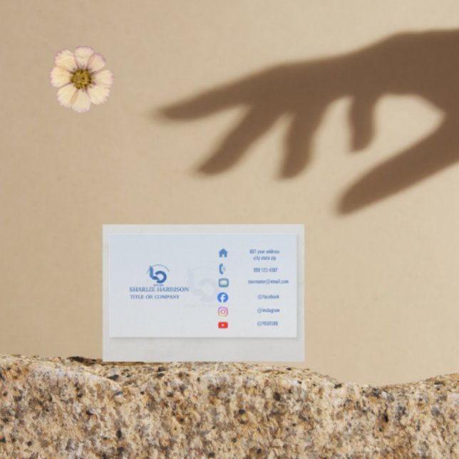 Business Cards | Custom Logo Icons Modern blue (Business Cards | Custom Logo Icons Modern blue)