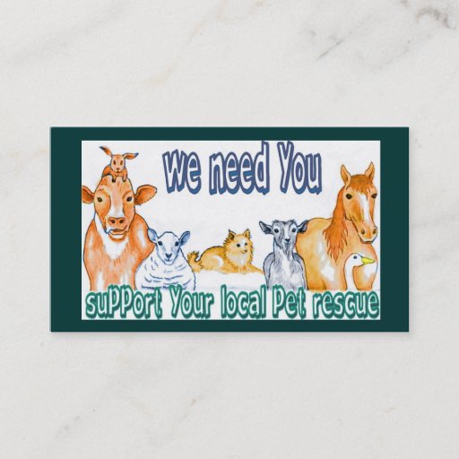 Customizable Business Cards,customizable pet rescue