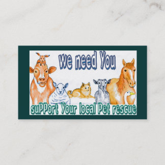 Business Cards,customizable pet rescue Card