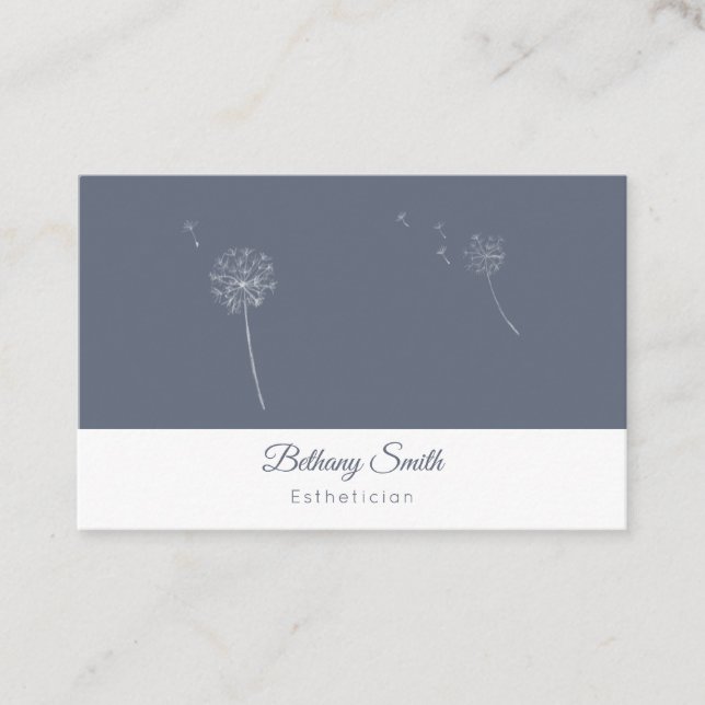 Business Cards | Dandelion (Charcoal) (Front)