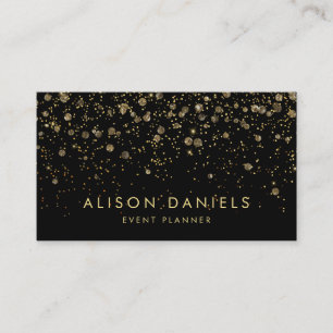 Business Cards Elegant Gold Sparkle Black
