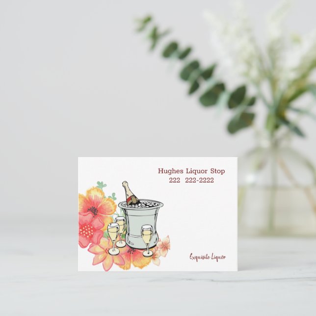 Business Cards, Exquisite Liquor Store  Card (Standing Front)