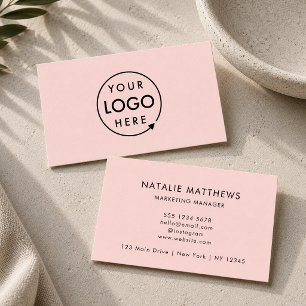 Business Cards Feminine Blush Pink Logo Card
