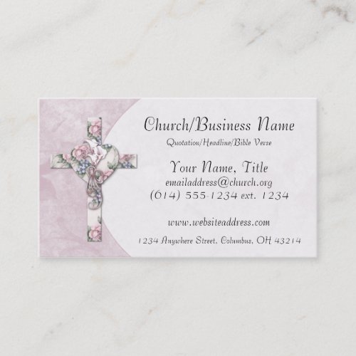 Business Cards Floral Heart Cross Business Card