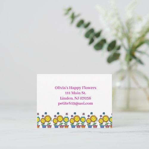 Business Cards, Florist Happy Sunflowers Card