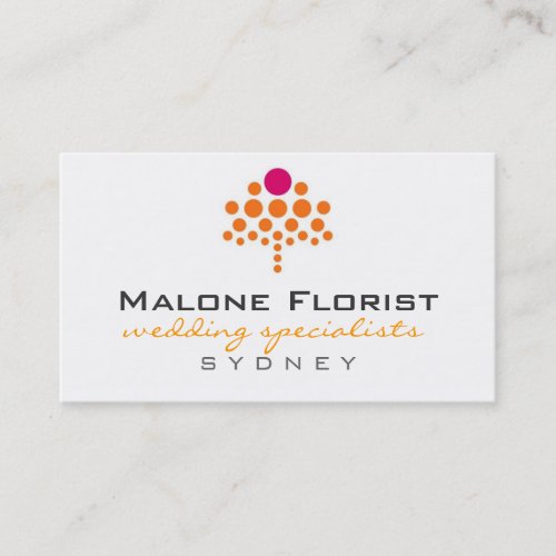 business cards > florist  [pink : orange]
