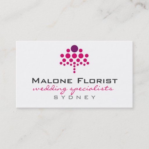 Customizable business cards > florist  [purple : pink]
