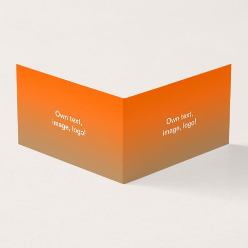 Business Cards Folded Book H Orange _ Gold tone