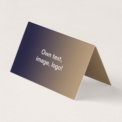 Business Cards Folded Tent H Dark Blue _ Gold tone