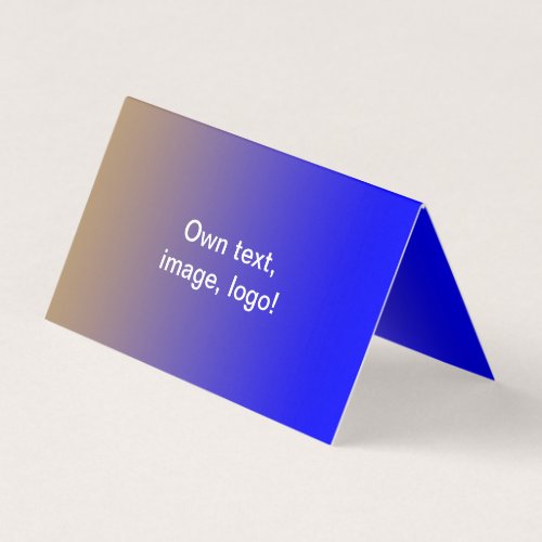 Business Cards Folded Tent H Gold tone_ Royal Blue