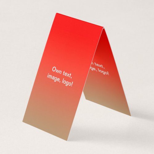 Business Cards Folded Tent V Red _ Gold tone