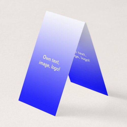 Business Cards Folded Tent V White _ Royal Blue