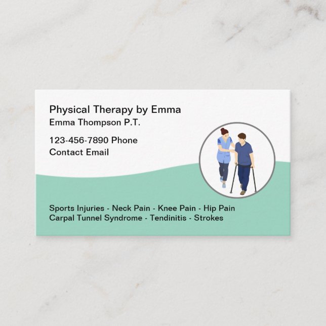 Business Cards For A Physical Therapist (Front)
