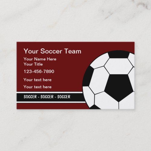 Business Cards For A Soccer Theme